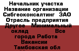 Начальник участка › Название организации ­ Сибгеоконсалтинг, ЗАО › Отрасль предприятия ­ Другое › Минимальный оклад ­ 101 400 - Все города Работа » Вакансии   . Тамбовская обл.,Моршанск г.